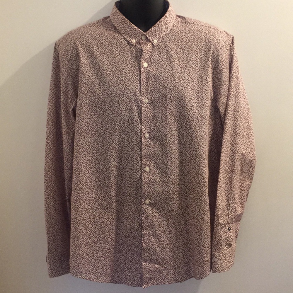 White/Burgundy 2XL Zara buttonup - slimfit